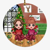 Christmas Sister Ornament - Best Friends Personalized Christmas Ornament Besties & Sister Christmas Gift